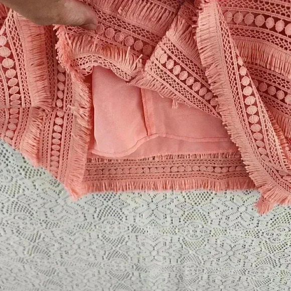 J. Crew High Neck Fringe Orange Mini Shift Dress Size 0 - Picture 5 of 9